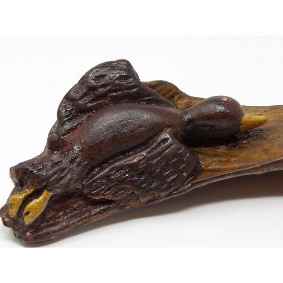 Vintage Hand Carved Hand Painted Wood Duck and Bee on Limb signed Ella Hobgood 1 - Picture 10 of 10